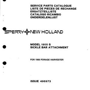 New Holland 1900S 1900 Parts Manual