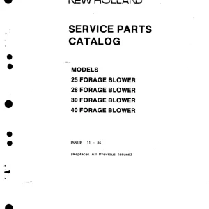 New Holland 25 28 30 40 Parts Manual