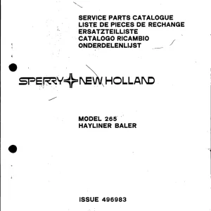 New Holland 265 Hayliner Parts Manual