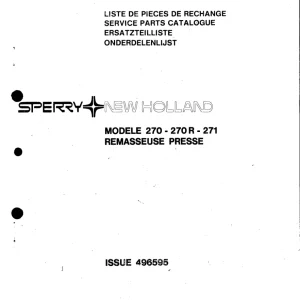 New Holland 270 270R 271 Remasseuse Parts Manual