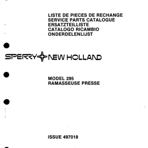 New Holland 295 Parts Manual