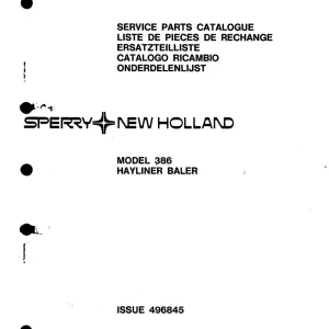 New Holland 386 Hayliner Parts Manual