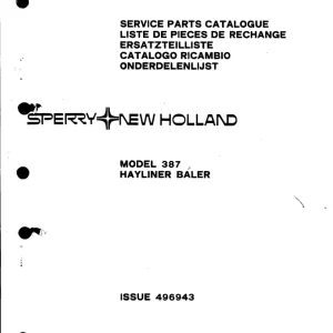 New Holland 387 Hayliner Parts Manual