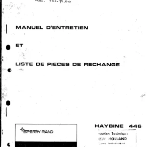 New Holland 446 Haybine Parts Manual