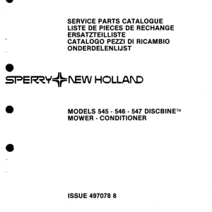 New Holland 545 546 547 Discbine Mower Parts Manual