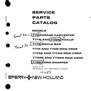 New Holland 717S Parts Manual