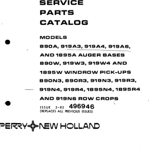 New Holland 890N3 R3 919N3 R3 919N4 R4 1895N4 R4 919N6 Parts Manual