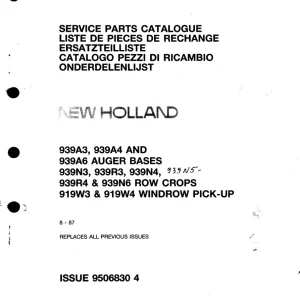 New Holland 919W3 919W4 Up Parts Manual