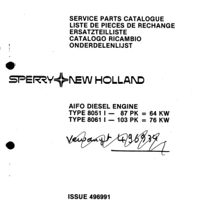 New Holland Aifo 8041 L 64Kw Parts Manual