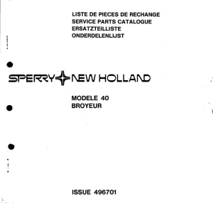 New Holland Broyeur 40 Parts Manual