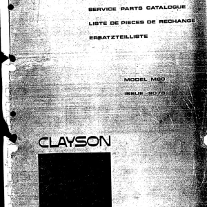 New Holland Clayson M80 Parts Manual
