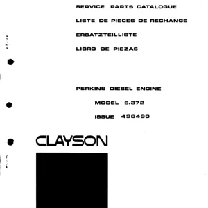 New Holland Clayson Perking 6.372 Parts Manual