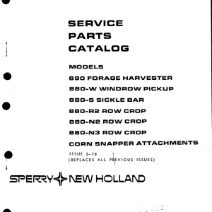 New Holland Snapper Parts Manual