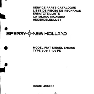 New Holland Fiat 8061 103 Pk Parts Manual