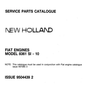 New Holland Fiat 8361 Si 10 Parts Manual