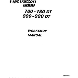 New Holland Fiat Trattori 780, 780Dt, 880, 880Dt (06910052) Service Manual