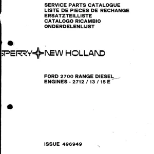 New Holland Ford 2700 2712 13 15E Parts Manual