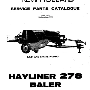 New Holland Hayliner 278 Parts Manual