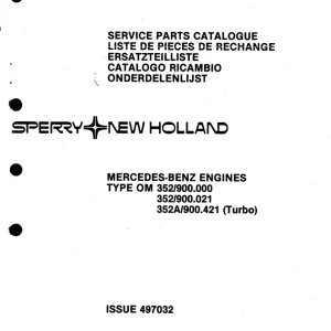 New Holland Mercedes Benz 352 352A Turbo Parts Manual
