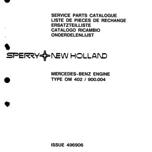 New Holland Mercedes Benz Om 402 900.004 Parts Manual