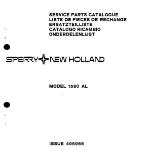 New Holland 1580 Al Parts Manual