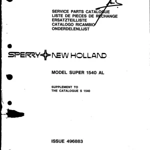 New Holland 1540 Al Parts Manual