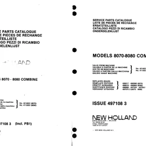 New Holland 8070 8080 4971083 Parts Manual