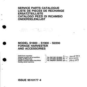 New Holland S2200 Parts Manual