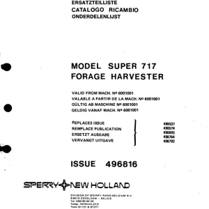 New Holland 717 Parts Manual