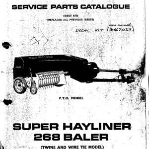 New Holland Hayliner 268 Parts Manual