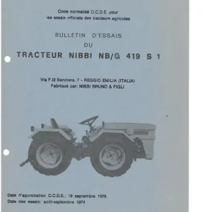 Nibbi Nb G 419 S 1 1975 Parts Manual
