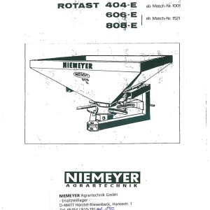 Niemeyer 404E 606E 808E Parts Manual