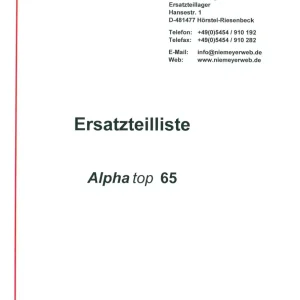 Niemeyer Alphatop 65 Parts Manual