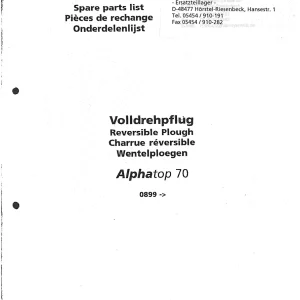 Niemeyer Alphatop 70 2000 Parts Manual