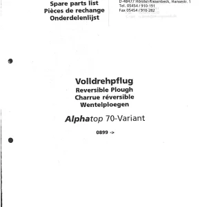 Niemeyer Alphatop 70 2000 Parts Manual