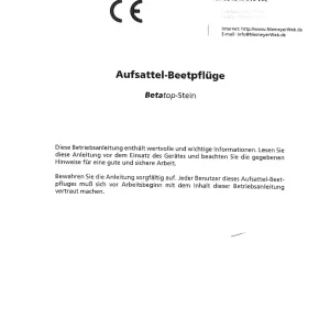 Niemeyer Betatop Stein Parts Manual
