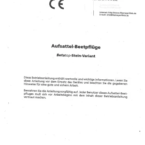 Niemeyer Betatop Stein Parts Manual