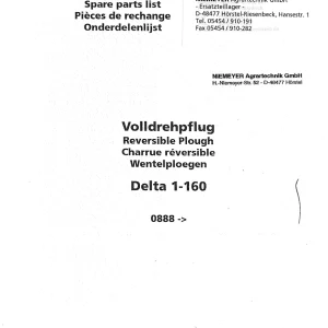 Niemeyer Delta 1 160 2000 Parts Manual