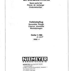 Niemeyer Delta 1 180 1997 Parts Manual