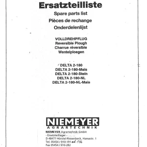 Niemeyer Delta 2 180 1987 Parts Manual