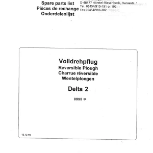 Niemeyer Delta 2 1999 Parts Manual