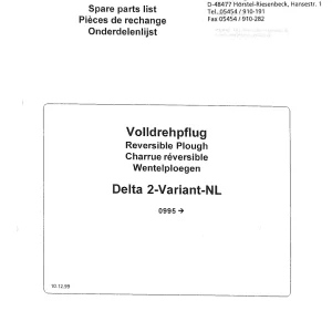 Niemeyer Delta 2 Nl 1999 Parts Manual