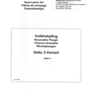 Niemeyer Delta 2 1999 Parts Manual