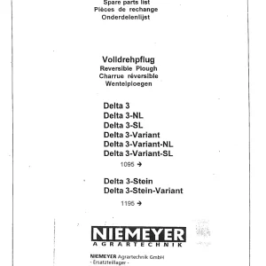 Niemeyer Delta 3 1996 Parts Manual