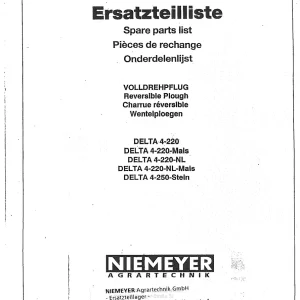 Niemeyer Delta 4 220 250 1987 Parts Manual