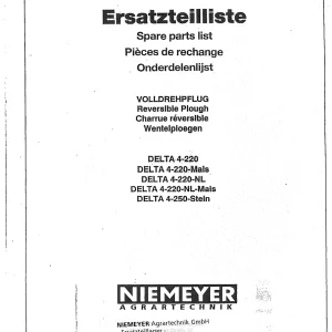 Niemeyer Delta 4 220 1987 Parts Manual