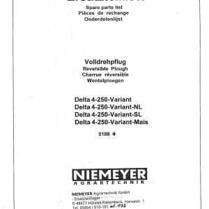 Niemeyer Delta 4 250 1996 Parts Manual