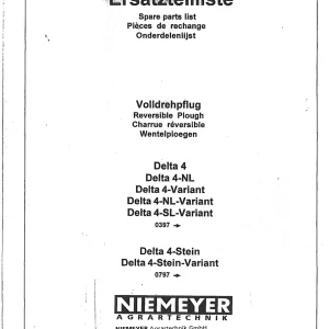 Niemeyer Delta 4 1997 Parts Manual