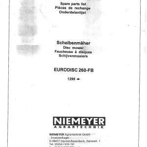 Niemeyer Eurodisc 260 Parts Manual
