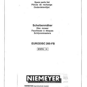 Niemeyer Eurodisc 260Fb Nr61074 Parts Manual